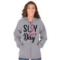 thumbnail image 1 of Breast Cancer Survivor Slay Every Day Womens Plus Size Graphic Zipper Hoodie Brisco Brands 4X, 1 of 5