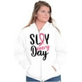 thumbnail image 1 of Breast Cancer Survivor Slay Every Day Womens Plus Size Graphic Zipper Hoodie Brisco Brands 4X, 1 of 5