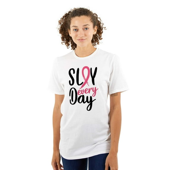 Breast Cancer Survivor Slay Every Day Women's Plus Size Graphic Tee Brisco Brands 5X