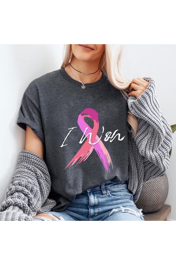Breast Cancer Survivor T-Shirt: I Won Pink Ribbon Tee All Size S-5Xl