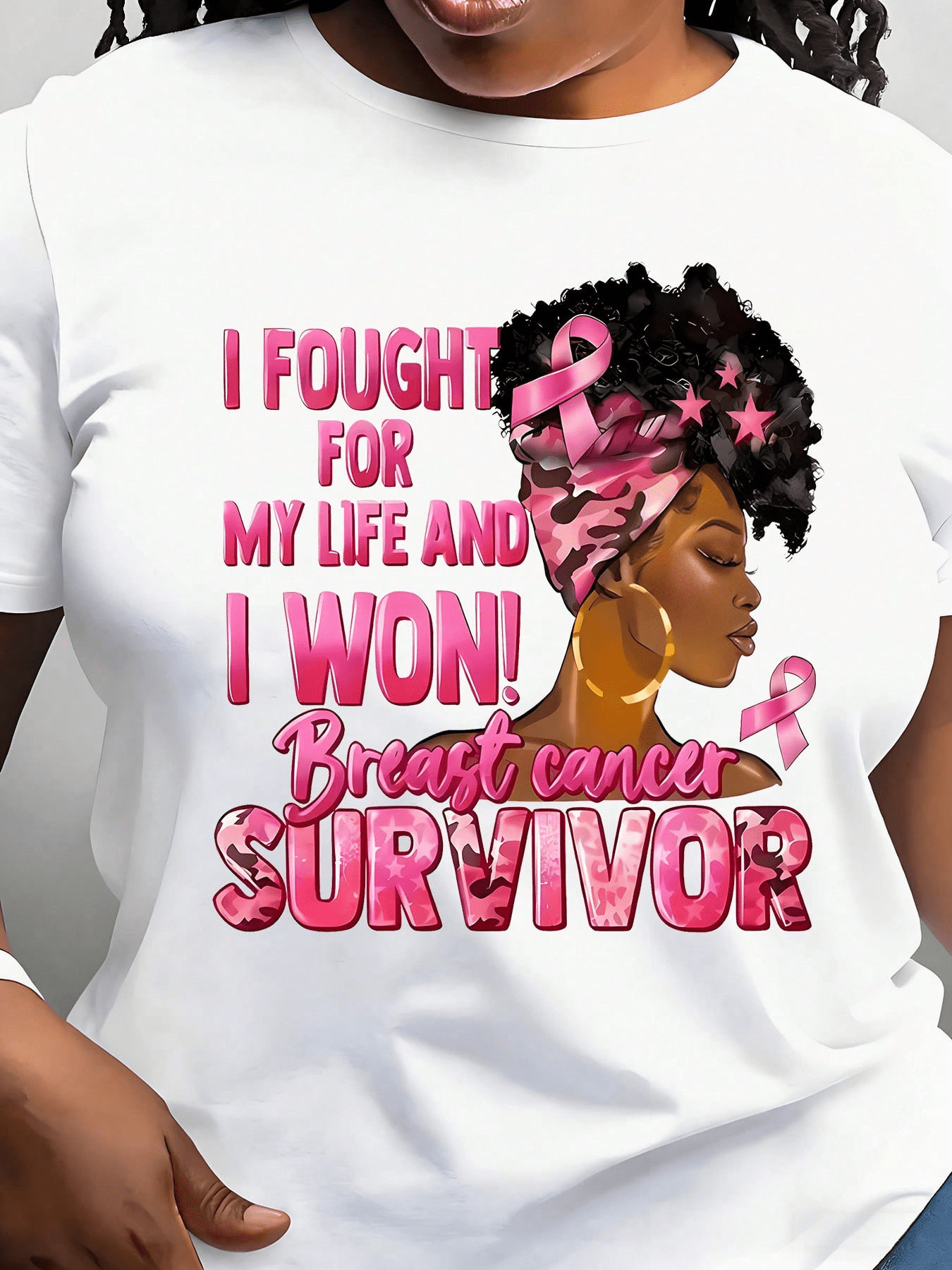 Breast Cancer Survivor Women's T-Shirt With Inspirational Quote And ...