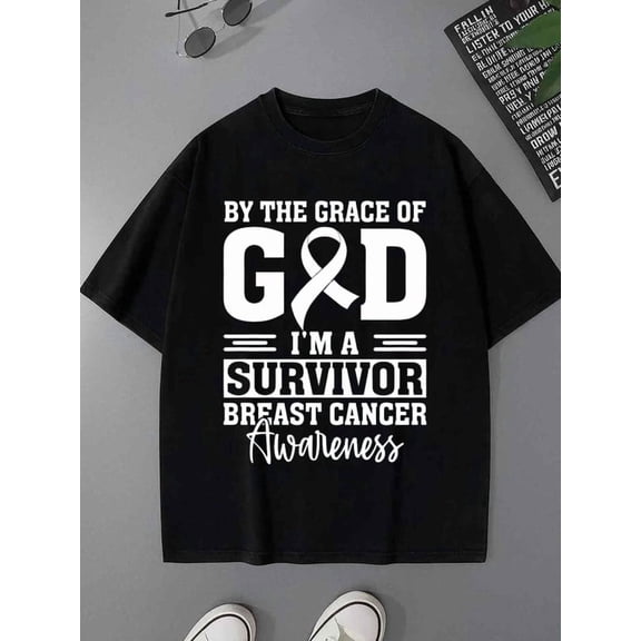 Breast Cancer Survivor mens lovers 180G 100% Cotton black gift grey Unique Design Unisex Shirt Crewneck tshirts Funny Unisex Shirt Graphic Tee tshirts Original Unisex Shirt Crewneck tshirts