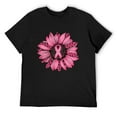 thumbnail image 1 of Breast Cancer T Shirts for Men Cancer Fight Tee Tops Ribbon Flower Graphic Tunic Blouse 2023 Fall Trendy Clothes Black Large, 1 of 5