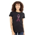 thumbnail image 1 of Breast Cancer Thoughts Prayers Ribbon Womens Slim Fit Graphic Tee Brisco Brands X, 1 of 5