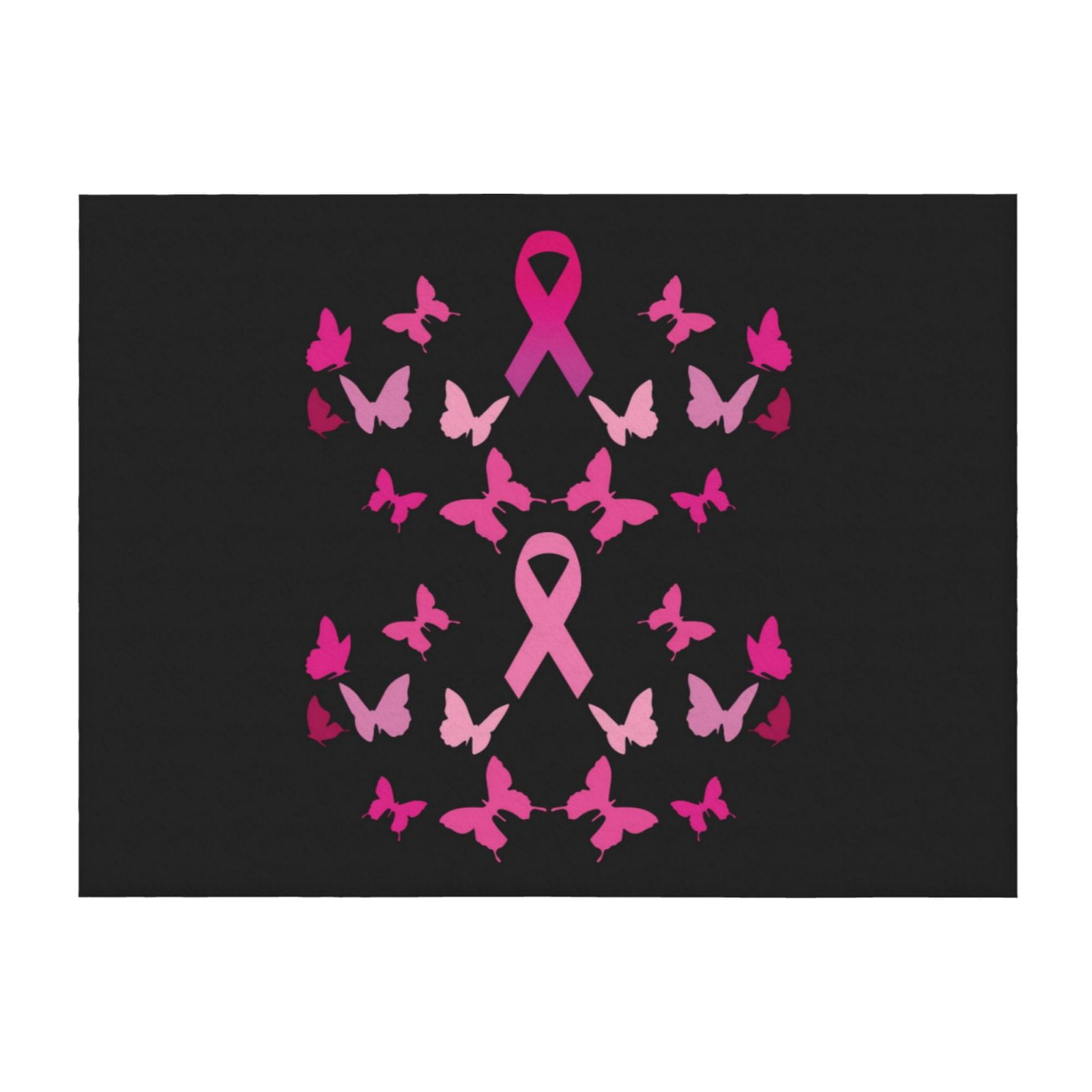 Breast Cancer Throw Blanket for Couch, Super Soft Fuzzy Comfy Warm