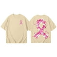 thumbnail image 1 of Cancer Top for Women Short Sleeved Pink Ribbon Printed Crew Neck T Shirt Loose Fit Fashion Vacation Y2k Blouses, 1 of 3