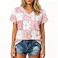thumbnail image 1 of Breast Cancer V-Neck Shirt For Women Short Sleeve Breast Cancer Awareness T-Shirt Pink Ribbon Graphic Awareness Print Tee, 1 of 4