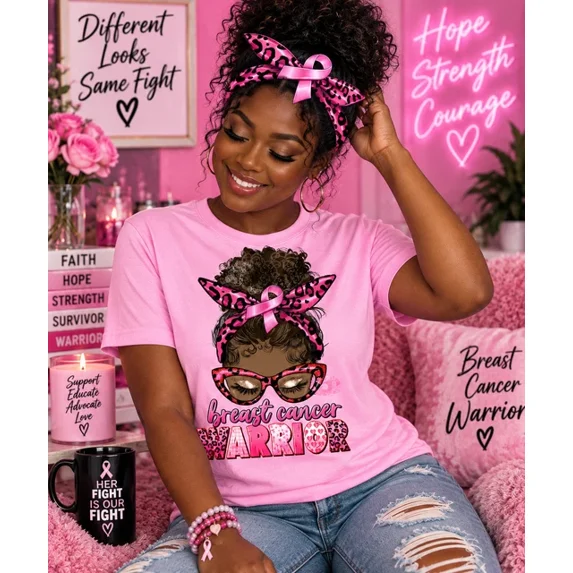 Stylized Cancer Ribon Breast Cancer Warrior Ribbon Leopard Awareness Survivor Tshirt ...