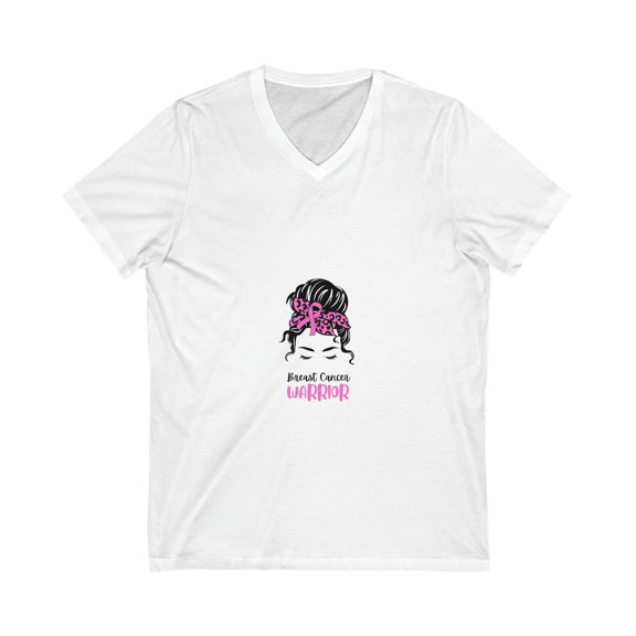 Breast Cancer Warrior Short Sleeve V-Neck Tee