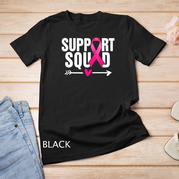 Breast Cancer Warrior Support Squad Pink Ribbon Hope T-Shirt