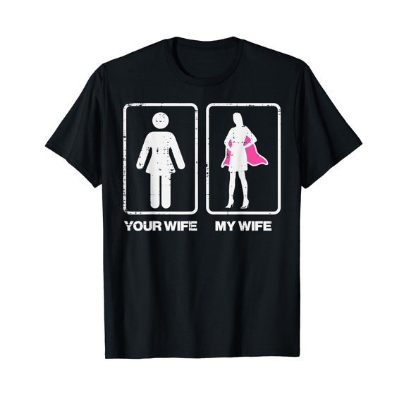 Breast Cancer Your Wife My Wife Hero Awareness Husband Men T-Shirt