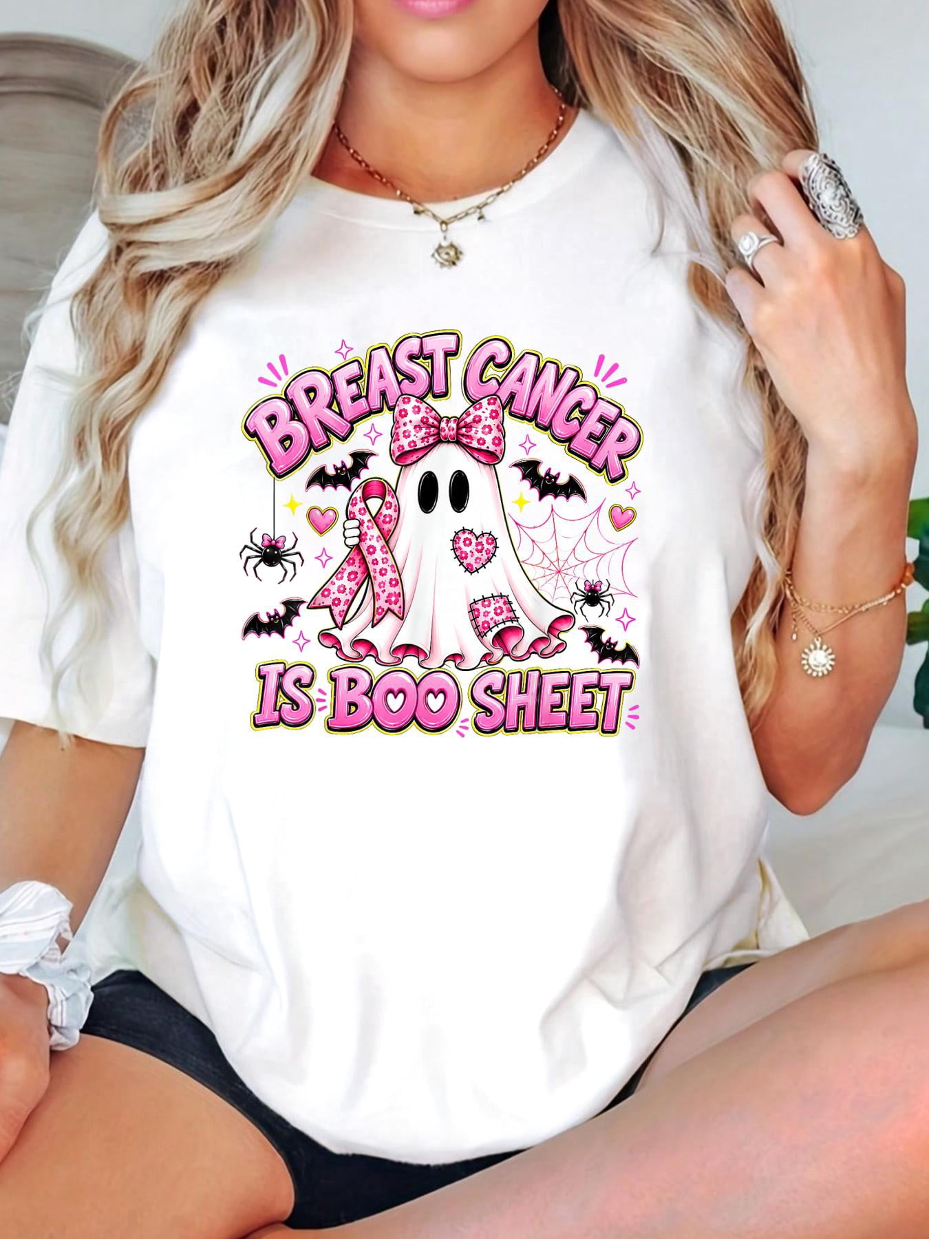 Breast Cancer is Boo Sheet Halloween Breast Cancer Pink T-Shirt Cotton ...