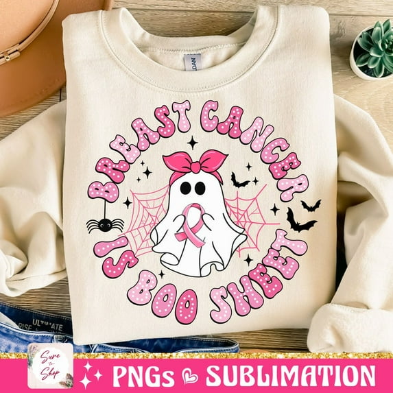 Breast Cancer is Boo Sheet T-Shirt, Retro Breast Cancer Shirt, Breast Cancer Awareness Shirt, Halloween Pink Ghost TH090647