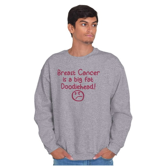 Breast Cancer is a Doodiehead Women Crewneck Sweatshirt Brisco Brands S