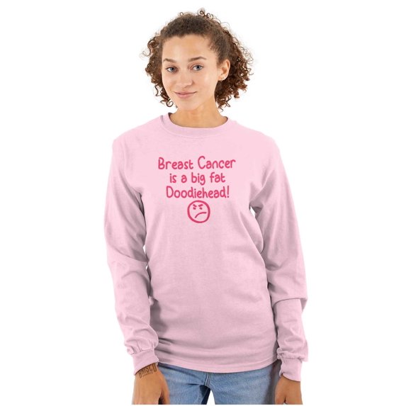 Breast Cancer is a Doodiehead Women Plus Size Long Sleeve Tee Brisco Brands 5X