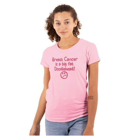 Breast Cancer is a Doodiehead Womens Slim Fit Graphic Tee Brisco Brands L
