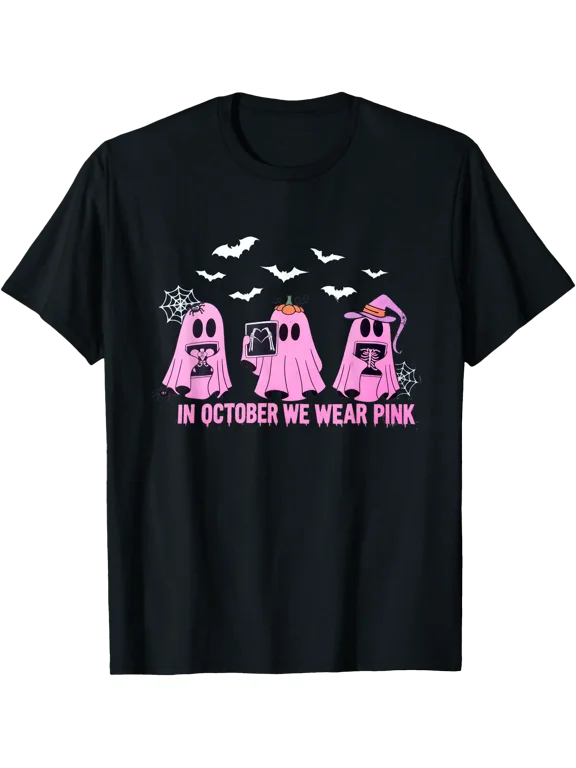 Breast CancerX-ray Tech Halloween Radiology Fall Ghost Work T-Shirt