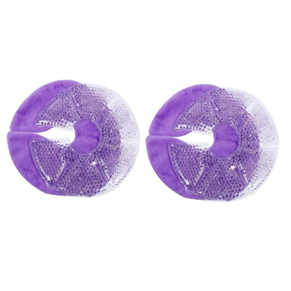 Breast Care , Bradem Breast Ice Pack 2 Pack Hot Cold Breastfeeding Gel Pads for Breastfeeding After Breast for Reusable Freezable Microwavab, Breast Pads*1 Pair Purple