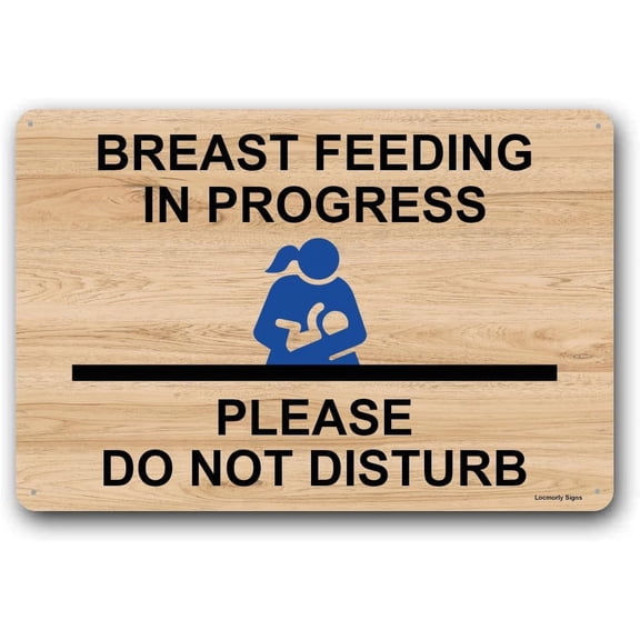 Breast Feeding in Progress Sign, 8x12 Inch, Please Do Not Disturb Sign Breastfeeding Sign for Work Wall Decor Metal Tin Sign
