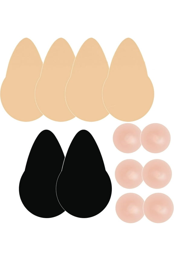 Breast Lift Tape 3 Pairs,Boob Tape for Large Breast,Invisible Adhesive Stick on Bra with 3 Silicone Nipple Covers