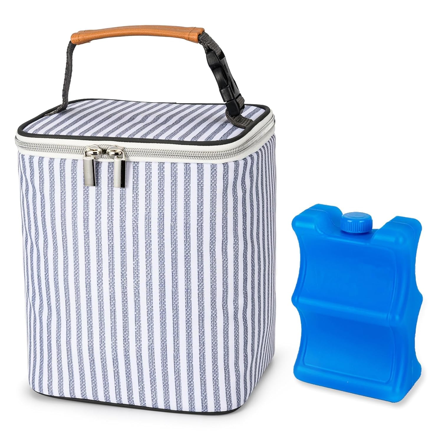 Breast Milk Cooler Bag with Ice Pack Large Capacity Baby Bottle Tote Bag for 4 Bottles