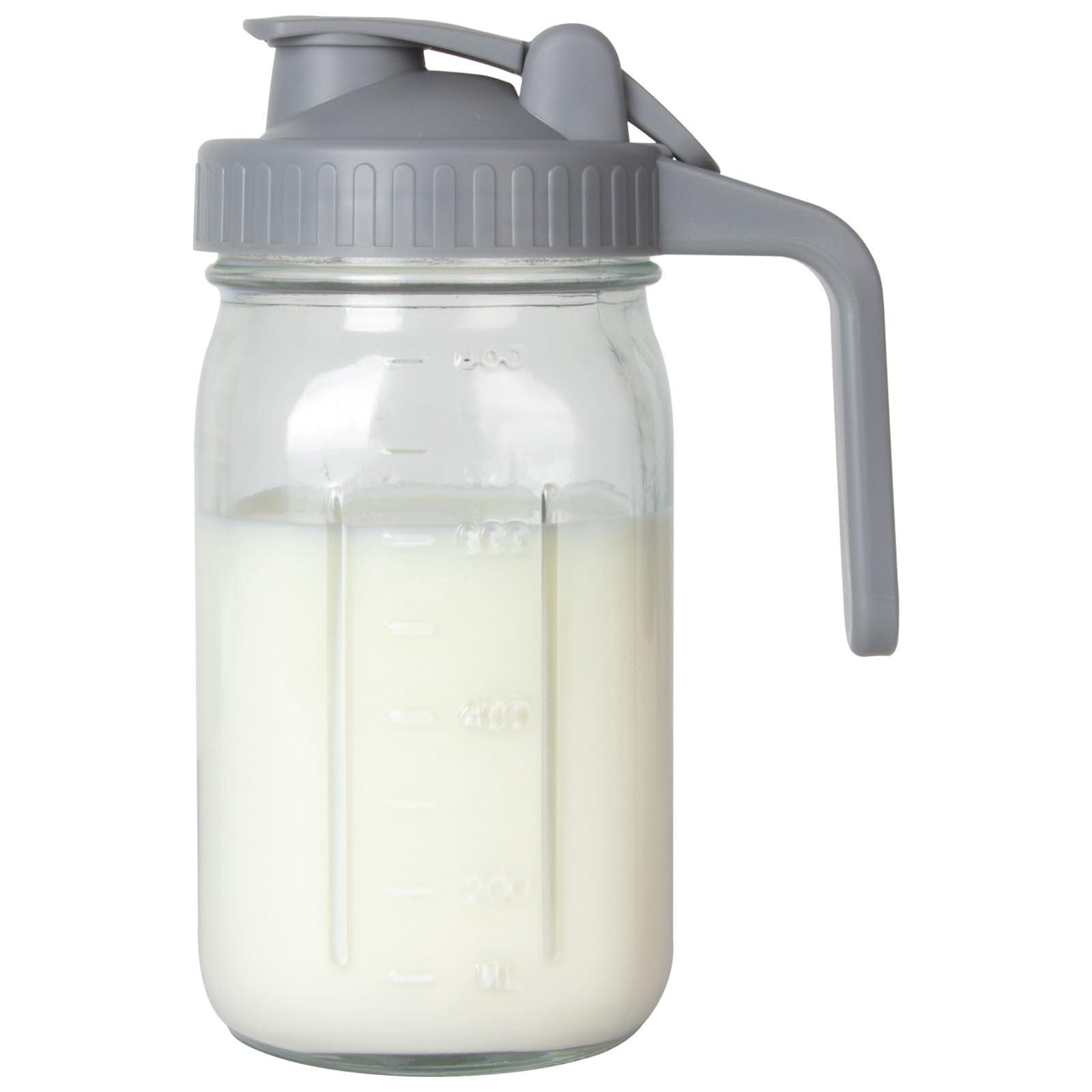 Breast Milk Pitcher 32oz Glass With Lid  Formula Leakproof Drip-free Spout Wide Mouth Mason Jar For Easy Pouring Dishwasher Safe Breastmilk Storage
