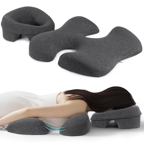 Face Down Massage Pillow Set Ergonomic Breast & Chest Cushion with Breathable Face Pillow, Memory Foam Prone Sleeping Support for SPA, Home & Office
