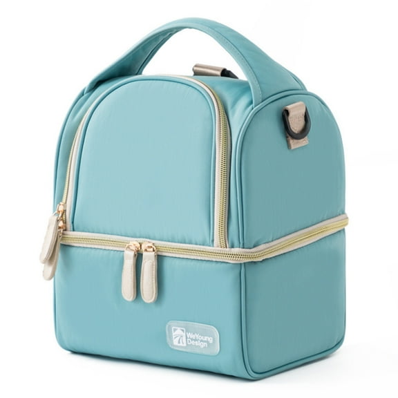 Breast Pump Bag Cooler Compartment for Breast Pump Double Layer for Mother Breast Milk Pump Blue