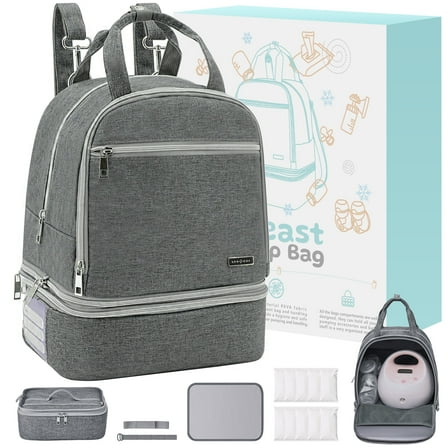 Breast Pump Bag, Spectra Pump Backpack, Pumping Bag for Working Mom, Compatible with Spectra S1, S2, Grey