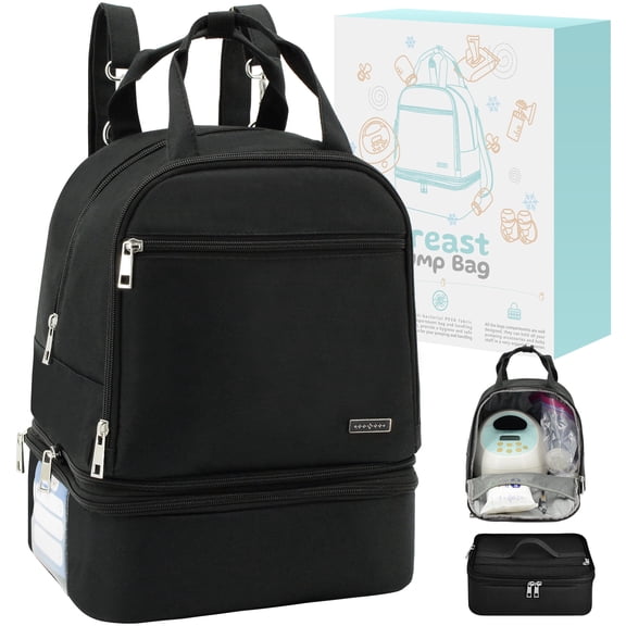 Breast Pump Bag, Spectra Pump Backpack with Pockets for Working Mom, Compatible with Spectra S1, S2, Black