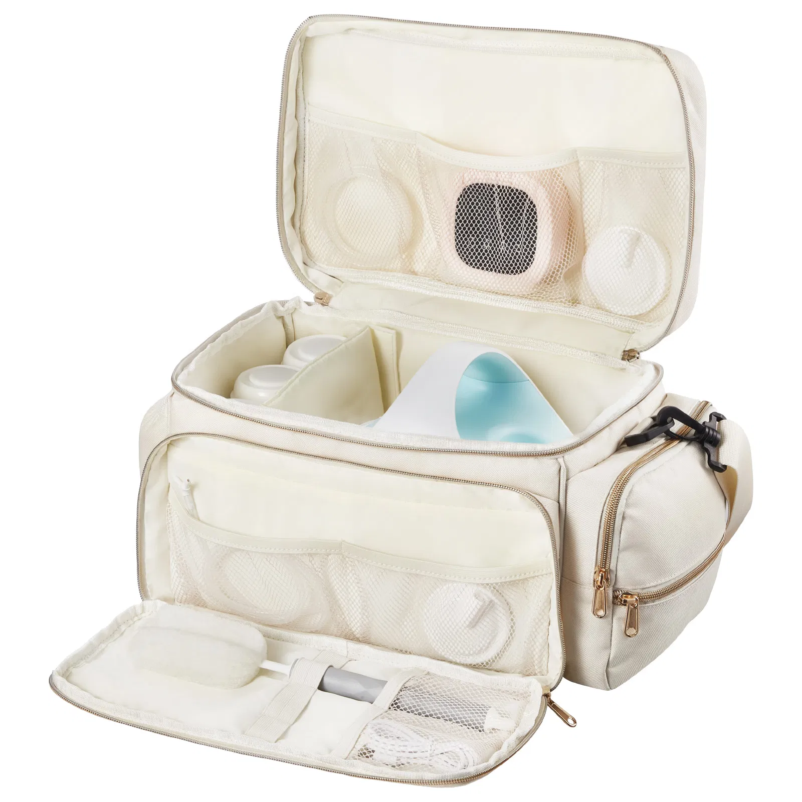 Breast Pump Bag with Waterproof Mat for S1/S2,Portable Carrying Case for Pumping Accessories and Breastmilk Storage,Ideal for Work and Travel,Beige