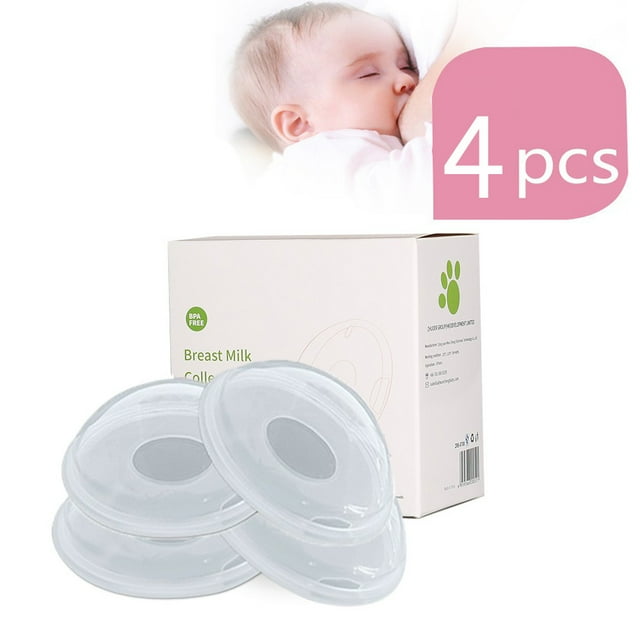 Breast Shells,4 Pack Nursing Cups, Milk Saver, Protect Sore Nipples for Breastfeeding, Collect Breastmilk Leaks for Moms, Reusable