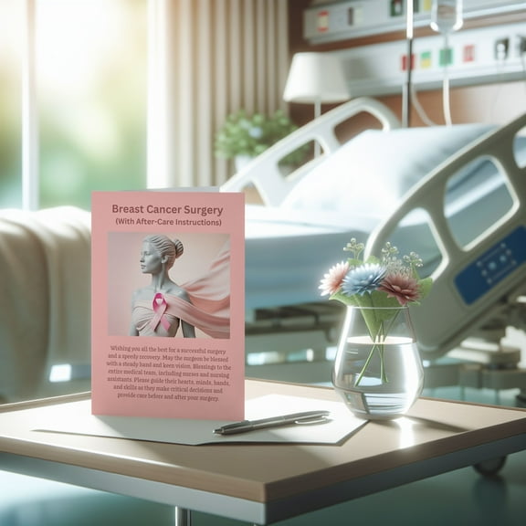 Breast Surgery, Get Well Card, Breast Cancer Surgery Greeting Card with Prayer
