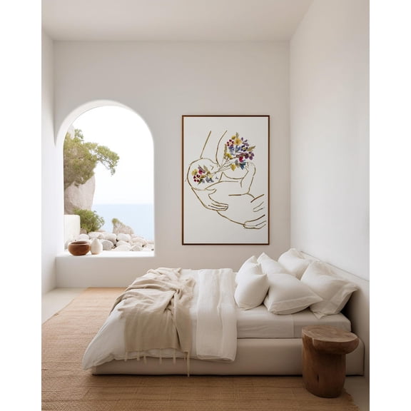 Breastfeeding Botanical Mother Baby Wall Art Print, Unframed Paper Poster 8x10in