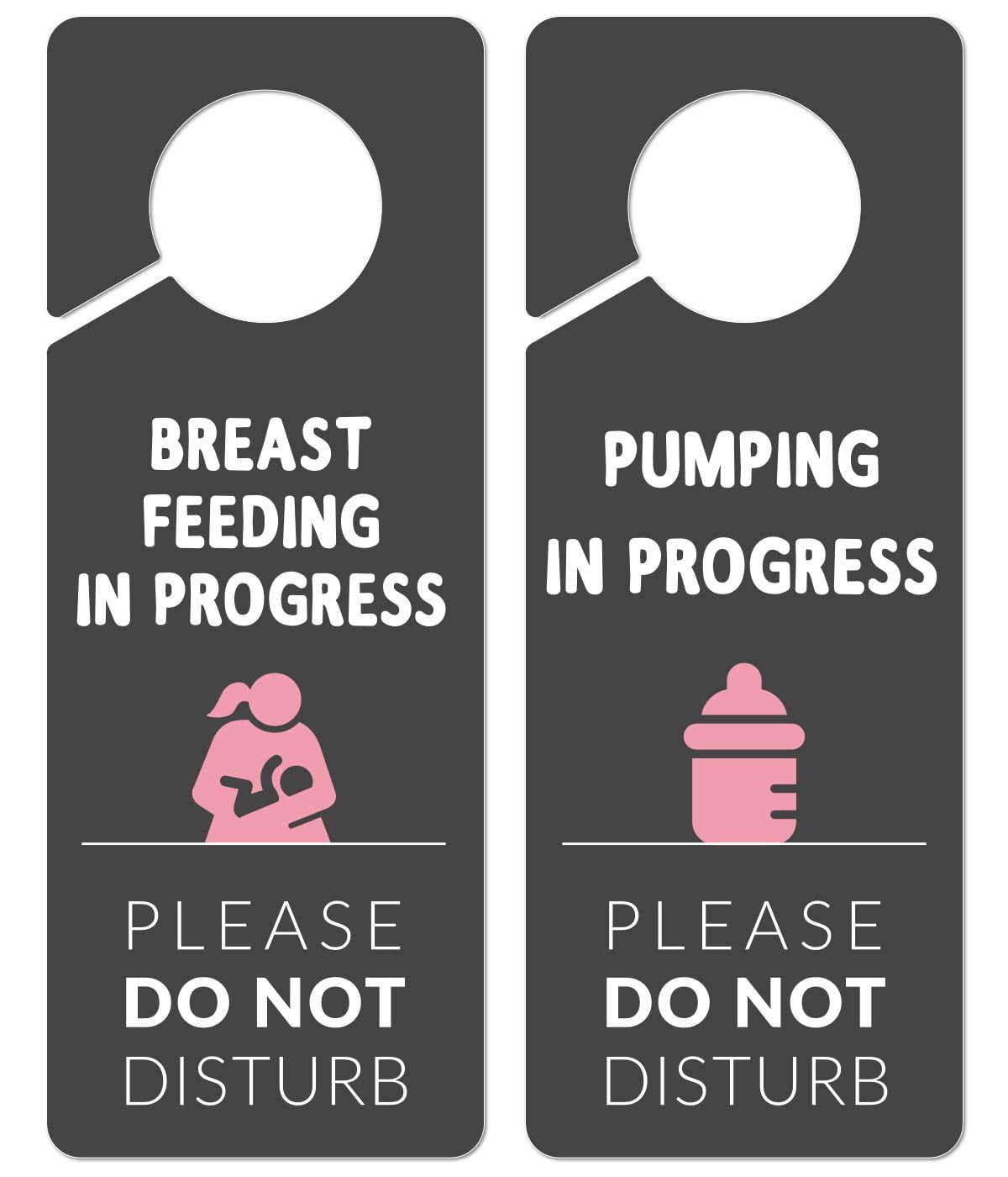 Breastfeeding Door Sign, 2 Pack (Printed on Both Sides), 9.3″x3.5″ PVC