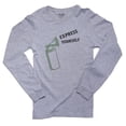 thumbnail image 1 of Breastfeeding Express Yourself Breast Pump Nursing Men's Long Sleeve Grey T-Shirt, 1 of 2
