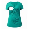thumbnail image 1 of Breastfeeding Shirts For Women Maternity Womens Nursing Stripe Round Neck Short Sleeve Round Neck Breastfeeding Blouse, 1 of 5