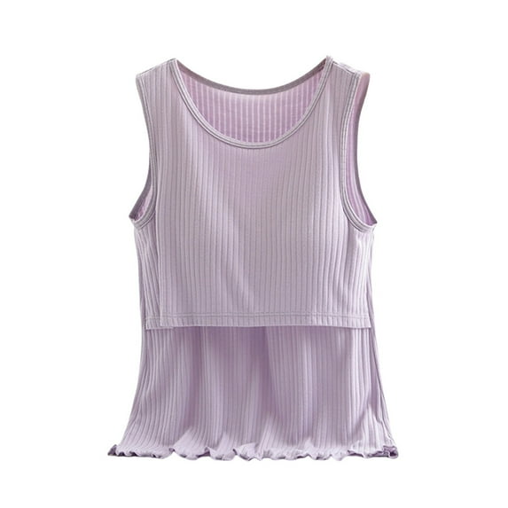 Breastfeeding Tank Top - Pregnancy Nursing Camisole, Modal Layering Base for Moms | Yubnlvae | Breastfeeding Vest Pregnant Women's Suspender Pregnancy Specific (Purple | M)