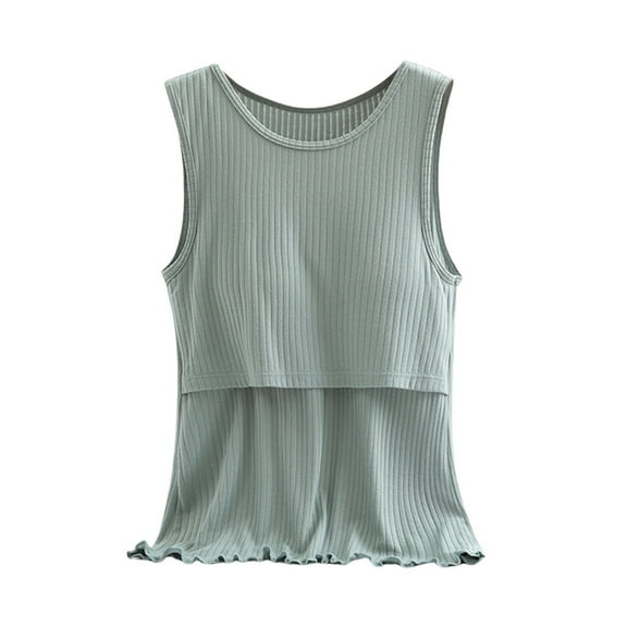 Breastfeeding Tank Top - Pregnancy Nursing Camisole, Modal Layering Base for Moms | Yubnlvae | Breastfeeding Vest Pregnant Women's Suspender Pregnancy Specific (Green | M)