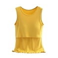 thumbnail image 1 of Breastfeeding Tank Top - Pregnancy Nursing Camisole, Modal Layering Base for Moms | Yubnlvae | Breastfeeding Vest Pregnant Women's Suspender Pregnancy Specific (Yellow | M), 1 of 8