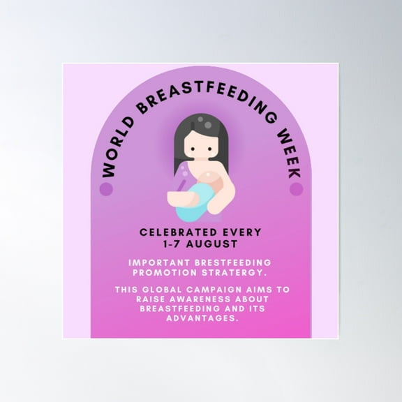 Breastfeeding Week , Educational Poster Wall Art, Modern Wall Decor For Living Room Bedroom, 16x24 UNFRAMED