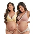 thumbnail image 1 of Breastfeeding bra 2-piece set seamless V-neck maternity bra, maternity nursing bra vest, 1 of 9