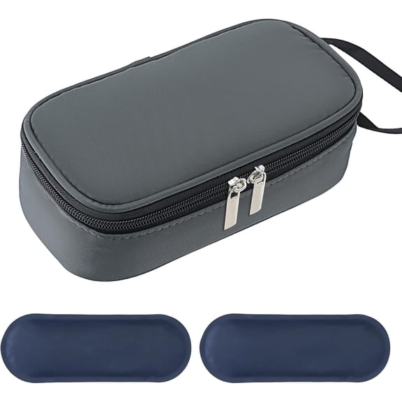Breastmilk Cooler Bag with Ice Pack, Portable Insulated Breast Milk Storage Cooler Bag, Small Stylish Breastmilk Storage Bag Cooler with Wrist Strap (Dark Gray)