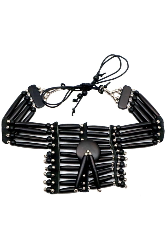 Breastplate Black Choker Necklace, Finely Handcrafted
