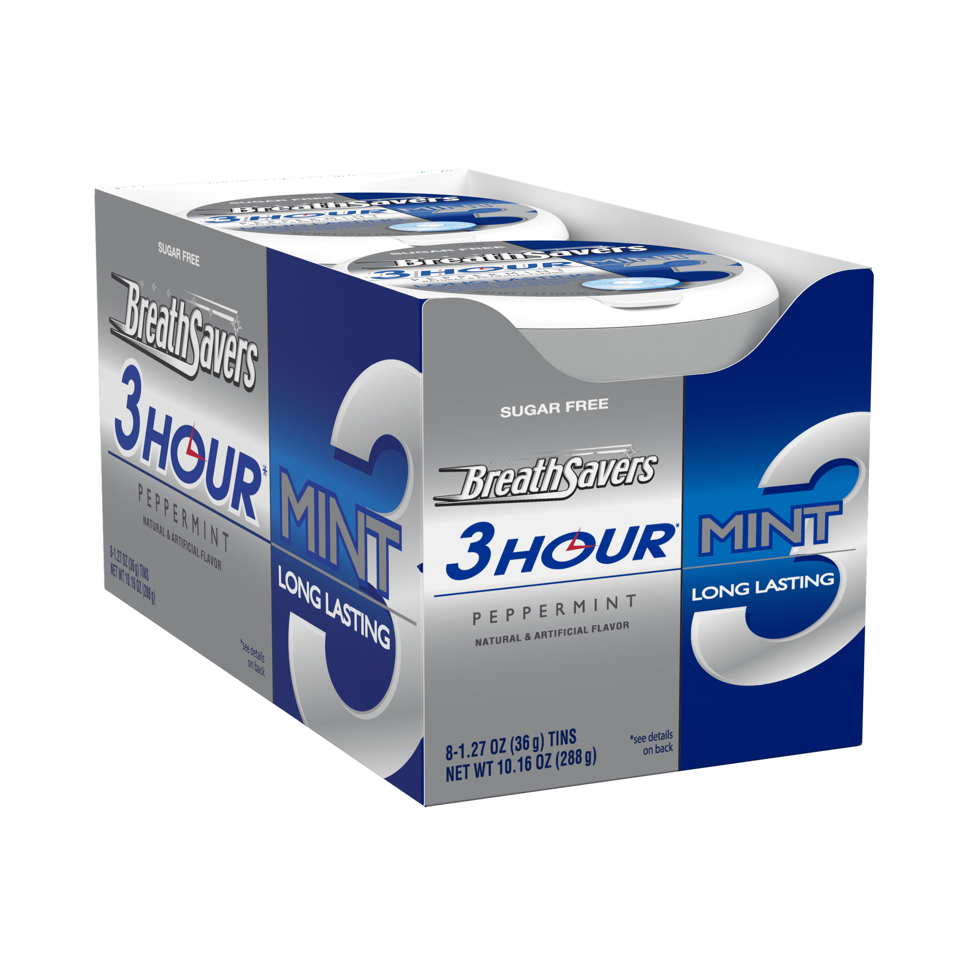 BREATH SAVERS 3HOUR MINT PEPPERMINT Can 8/1.27oz