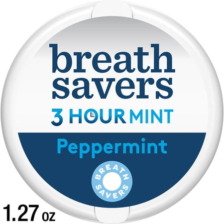 BREATH SAVERS PEPPERMINT FLAVORED SUGAR FREE BREATH MINTS,...