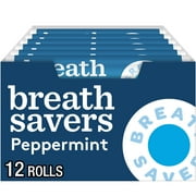 Breath Savers Peppermint Sugar Free Breath Mints, Rolls 0.75 oz, 24 Count