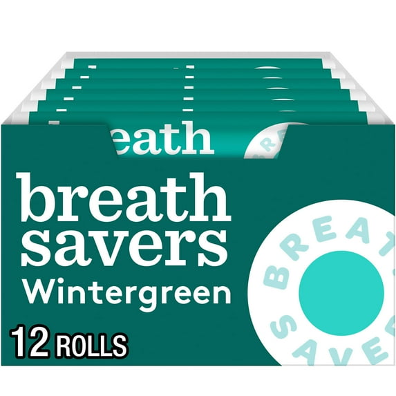 Breath Savers Wintergreen Sugar Free Breath Mints, Rolls 0.75 oz, 24 Count