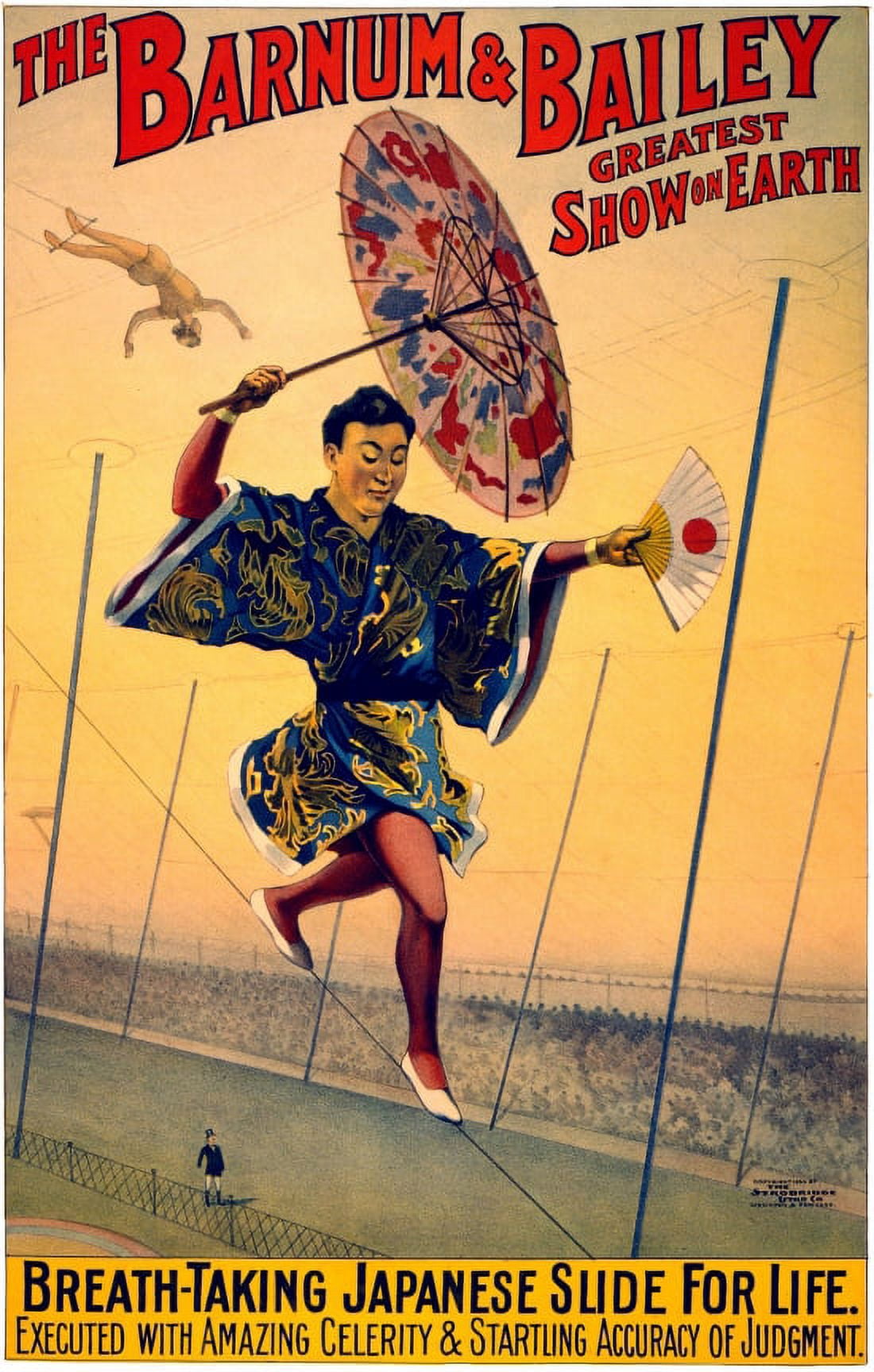 Breath Taking Japanese Slide For Life - Barnum & Bailey Circus Canvas Art - (24 x 36)