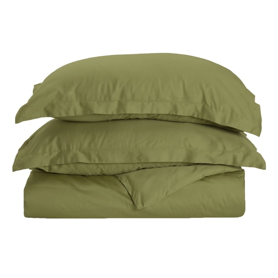 Breathable 100% Cotton Duvet Cover Set - Full/Queen, Sage